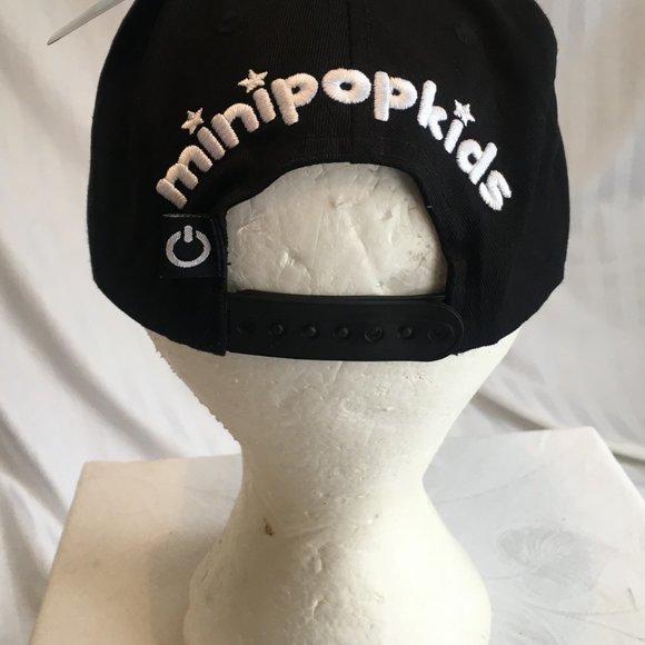 Mini Pop Kids Black White Check Baseball Hat Mad Engine Embroidered New w/ Tags - Picture 7 of 13